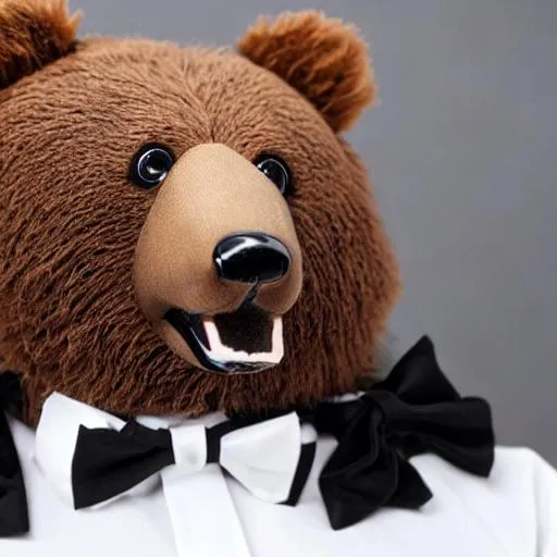 Teddy bear with black sales bow tie