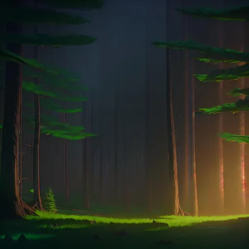 Prompt: Professional Photography 8k photo of a forest at midnight