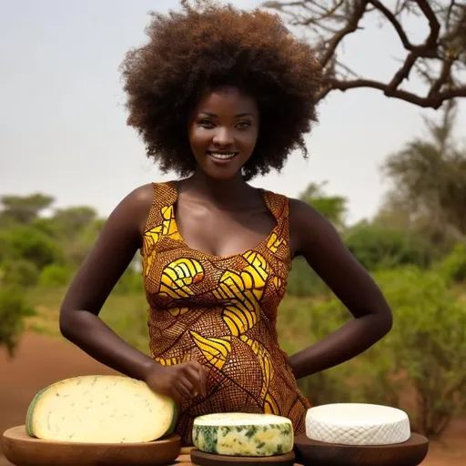 Prompt: A beautiful African cheese goddess 