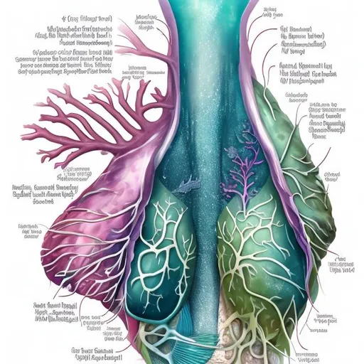Prompt: Mermaid lungs anatomy