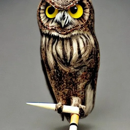 Prompt: Owl smoking a joint