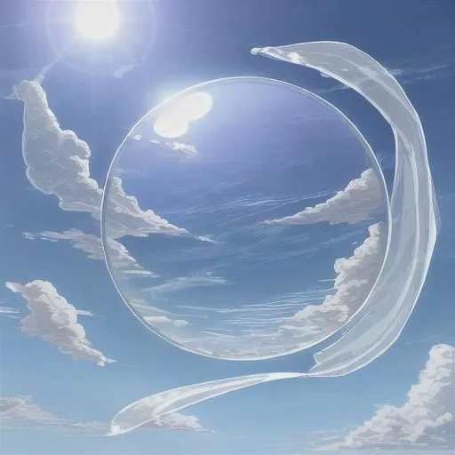 Prompt: A floating transparent translucent vitreous sphere in the sky. photorealistic. Hyperrealistic. 