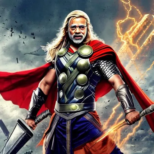 Prompt: narendra modi as thor
