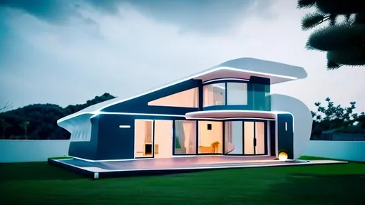 Prompt: Please create a futuristic minimalist House. Contemporary futuristic Design, coherent composition, architecturally accurate. architecture photography, 8 k.
Surreal. The Home is Build of air cushion.
