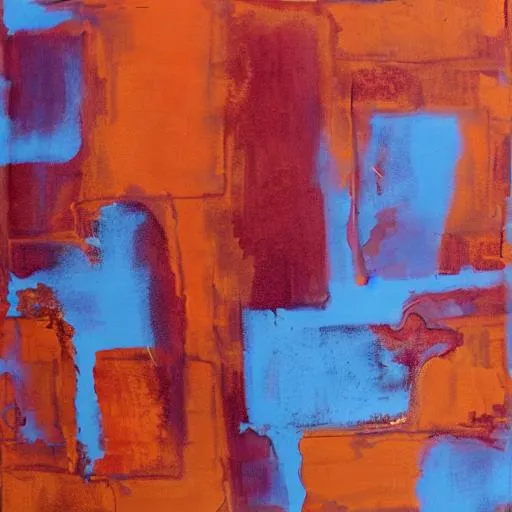 Prompt: 
burnt orange abstract painting 
bright
