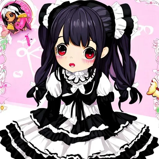 Prompt: Anime lolita black girl
