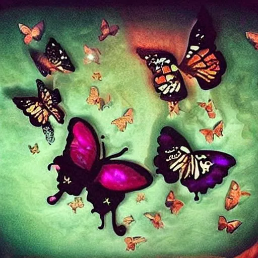 Prompt: In the style of the music artist UPPERROOM song art for “rest on us” picture with more gems and gold and flowers and butterflies