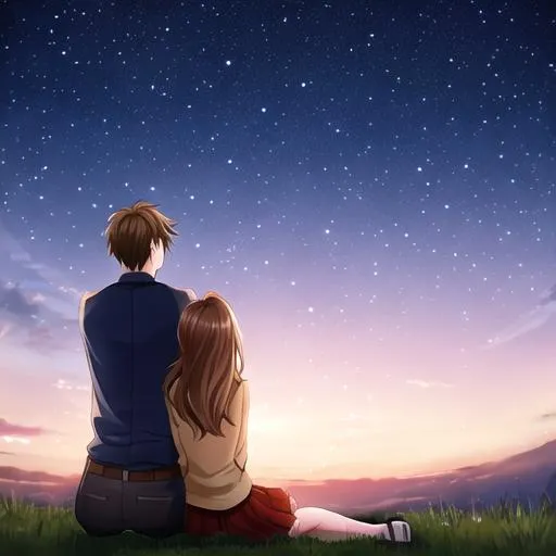 Prompt: Caleb and Haley stargazing