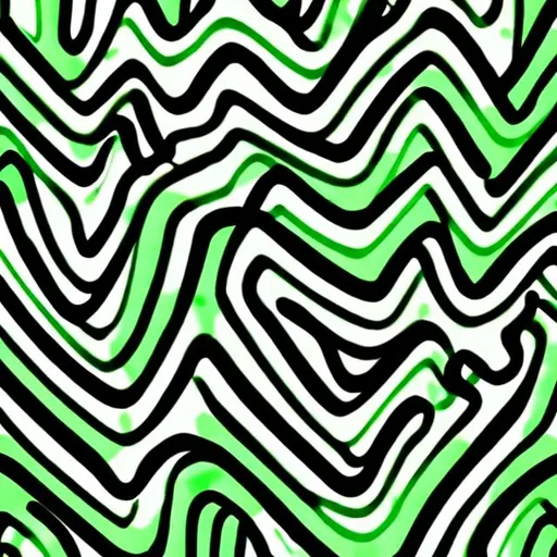 Prompt: squiggly green lines all the same size