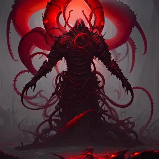 red knight, eldritch being, tentacles, lovecraft, gr...