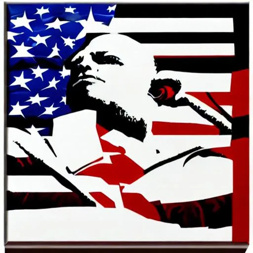 Prompt: Square Puncher (Popart) for USA Government