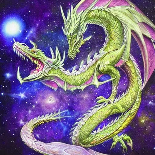 Prompt: Realistic cosmic dragon