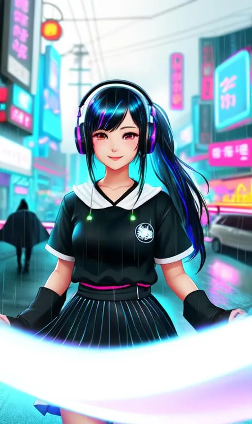 Mobile wallpaper: Anime, City, Girl, Bubble, Black Hair, Short