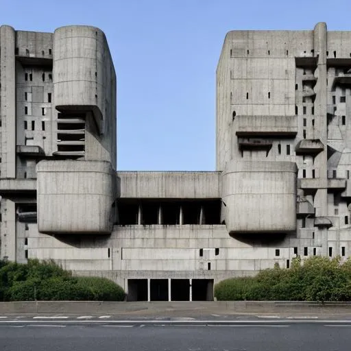 Prompt: a massive brutalist architecture building