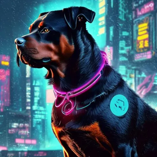 Prompt: Cyberpunk Rottweiler

