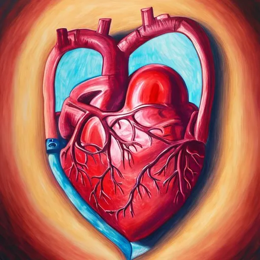 Prompt: painting of a heart looking into a mirror, detailed, realistic, 4K