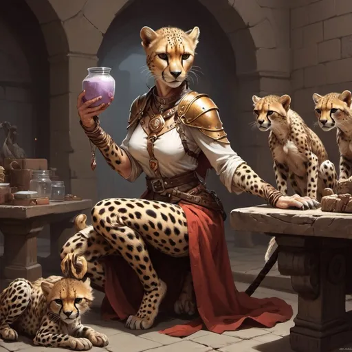 dungeons and dragons cheetah female nurser/healer of...