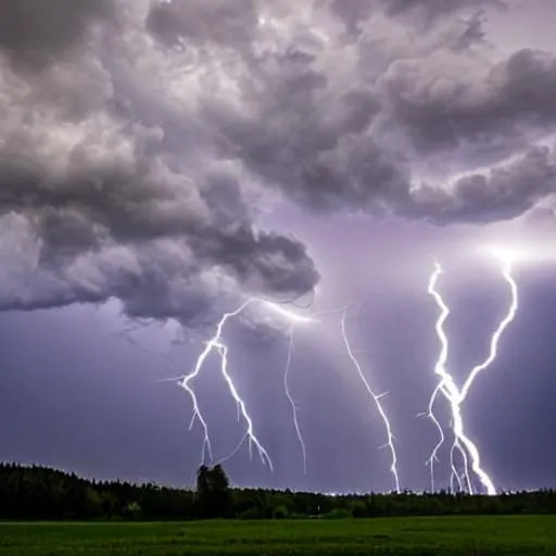 Prompt: A lightning array over a natural scene 