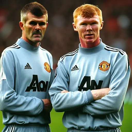Prompt: Roy Keane and Paul Scholes Manchester United 