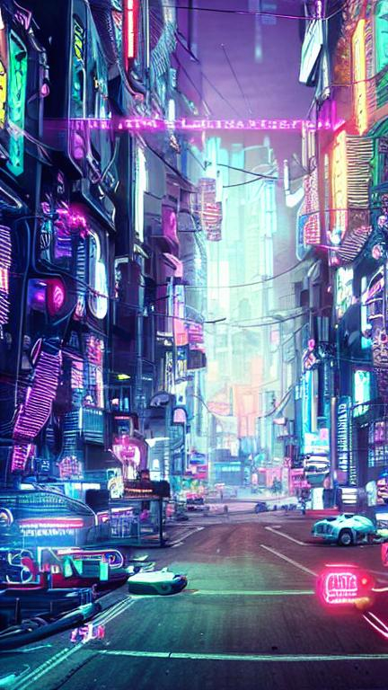 !dream cyberpunk streets. 8k. photorealistic.