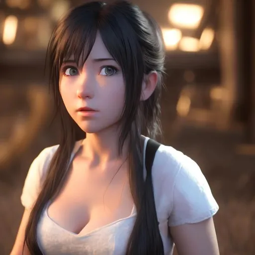 Prompt: Rinoa Heartilly but she's lost in the Uncanny Valley