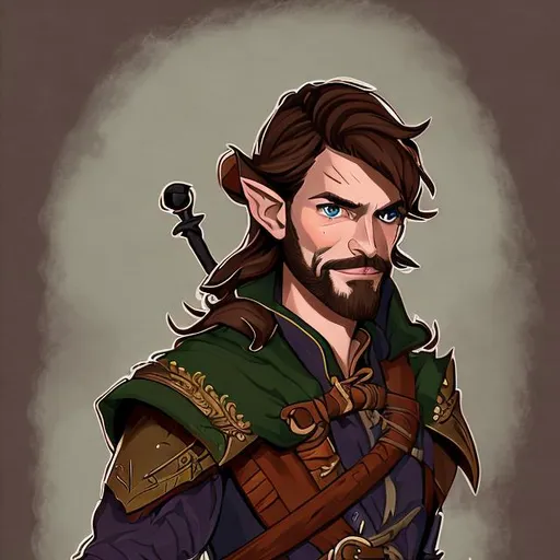 dnd a male halfling wearing a messy brown shirt and... | OpenArt