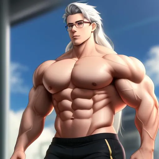 Anime boy who is Gorgeous, buff, tall and muscular b