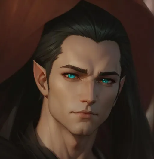 Prompt: {Drow Elf:3}, Closeup face portrait, male, smooth soft skin, big dreamy eyes, beautiful intricate colored hair, symmetrical, anime wide eyes, soft lighting, detailed face, by makoto shinkai, stanley artgerm lau, wlop, rossdraws, concept art, digital painting, looking into camera