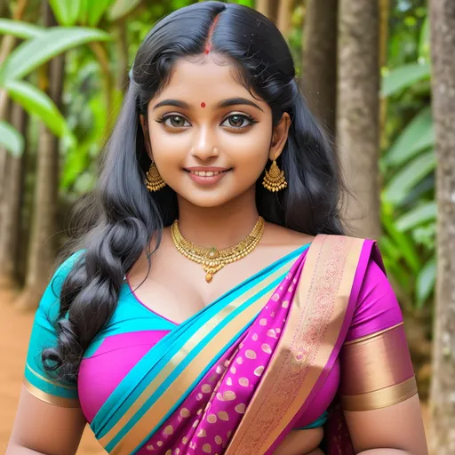 Prompt: Beautiful and curvy Malayalee girl
