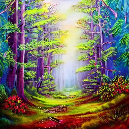 Prompt: magical forest painting
