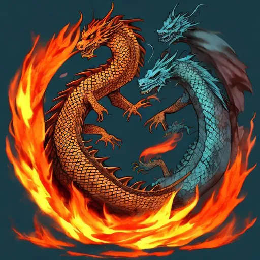 Prompt: boy, dragon, fire 