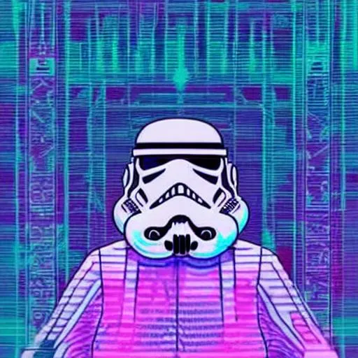 Prompt: star wars 
vaporwave
vice
80s