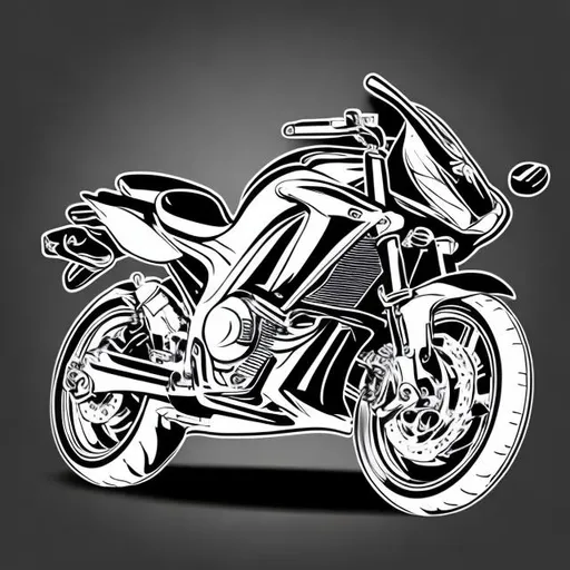 Prompt: motor bike vector black background 