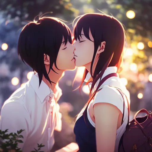 Anime Kiss Love High Resolution Wallpaper HD