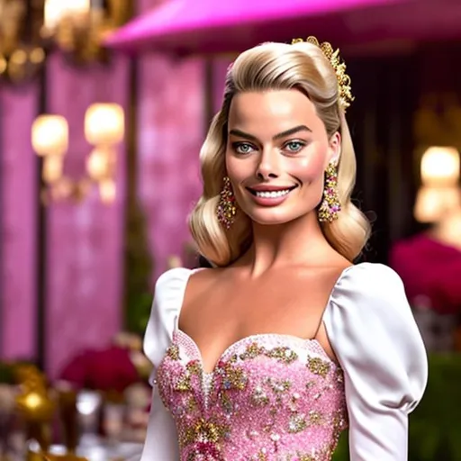 Prompt: Margot Robbie as Barbie Dolce&Gabbana