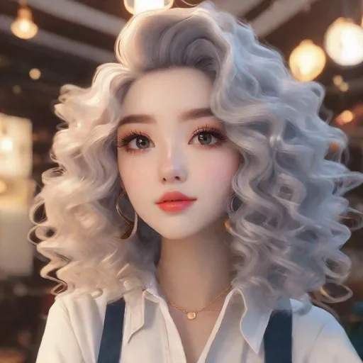 Prompt: 3d anime woman curly hair, vintage americana, aesthetic, 18 years old, and beautiful pretty art 4k full raw HD