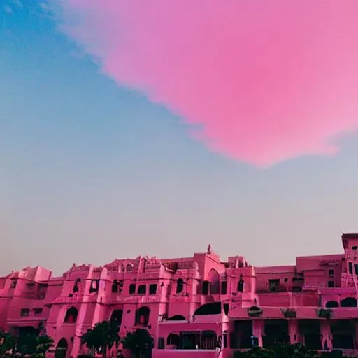 Prompt: pink city sky