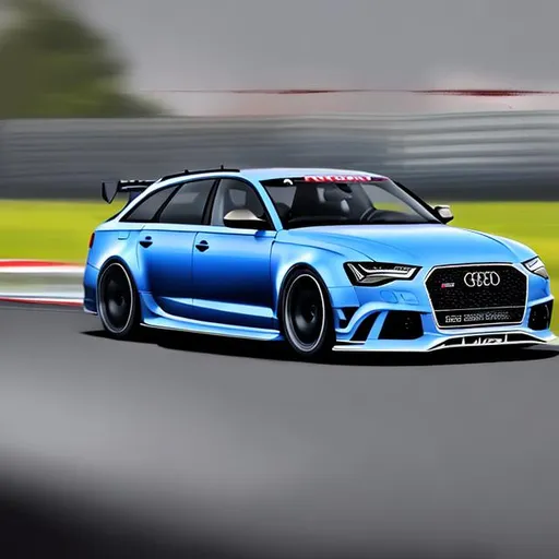 Prompt: High resolution, hyper realistic, painting of Audi rs6 racing
