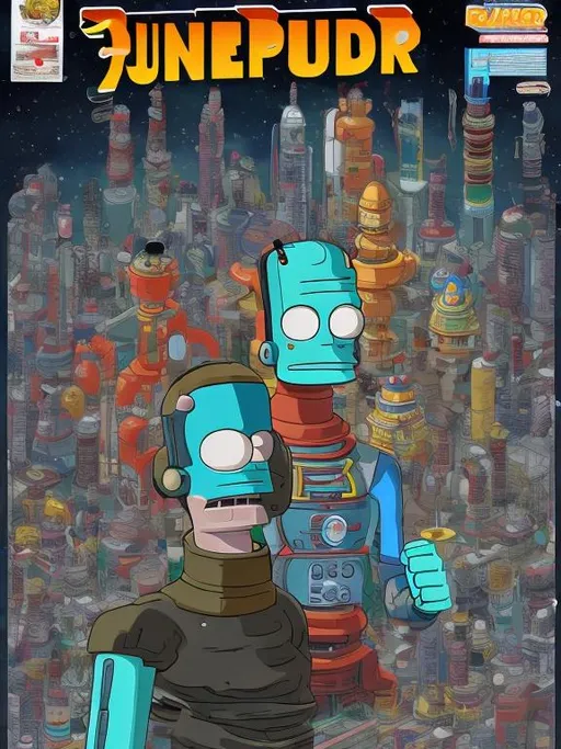 Prompt: Bender futurama ko pi pi thailand 