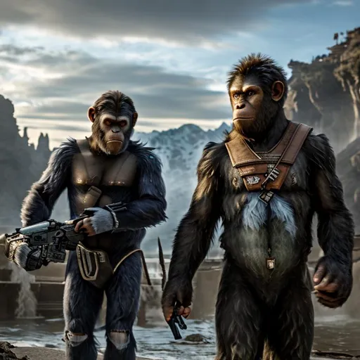 Prompt: Caesar from planet of the apes realistic, cinematic, HDR, 16k, 