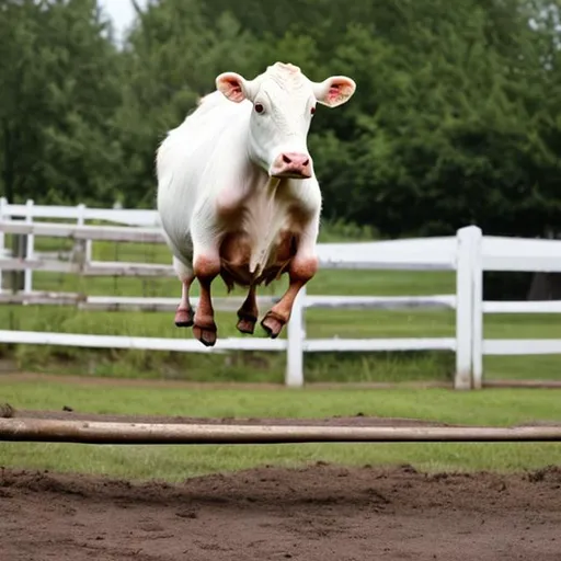 Prompt: jumping cow