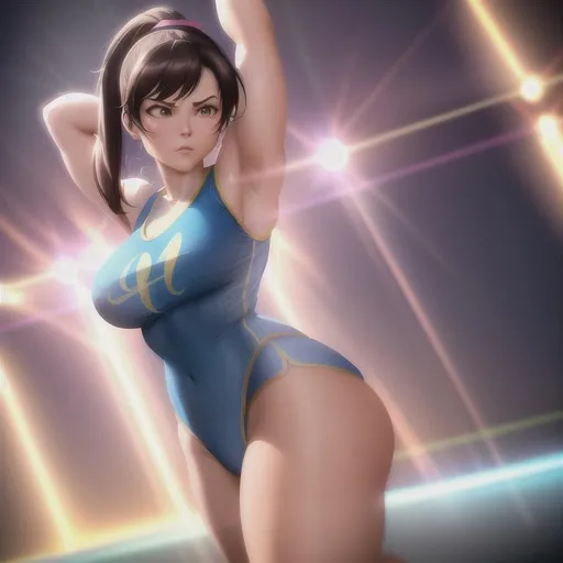 Prompt: Digital style painting, Chun li Zumba, style of Pixar, Fragonard, highly-detailed, cinematic, washed out palette, soft pastel color palette, light trails, sunny day, translucent, iridescent, long hair, arms visible, perfect composition, hyperrealistic, super detailed, 8k, high quality, sharp focus, intricate details, highly detailed, dynamic lighting, detailed and intricate environment, highest quality