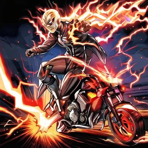 Prompt: The flash fuse with Ghost Rider