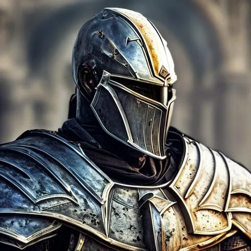 Prompt: goliath beautiful face male knight without helmet