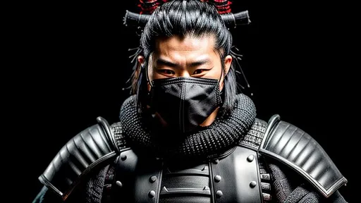 Prompt: Intricately detailed Samurai in Dark grey and Black Colors, Wearing a Oni Mask on his face, Ronin, Photorealistic, Film Quality, Filmic, Hyperrealistic, Hyperdetailed, Japanese Aesthetic, Beautiful Sword Detail, Striking eyes, Inspired by a young Hiroyuki Sanada, dynamic lighting, Striking, Action pose, Movie Quality