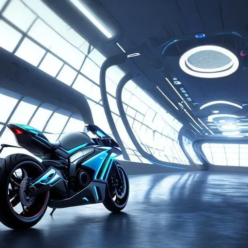 Prompt: Futuristic sport bike