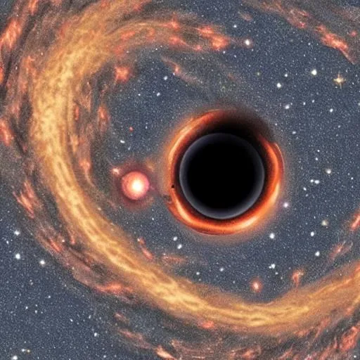 Prompt: Black hole in deep space