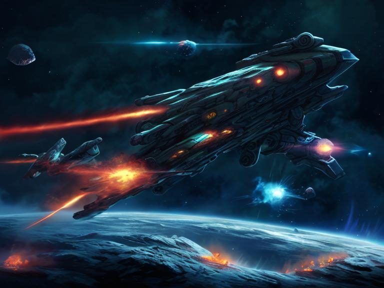 explosions action wreck spaceship ancient dead infe...