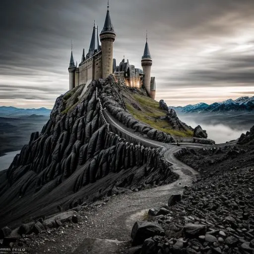 Prompt:  a creepy castle, mordor 