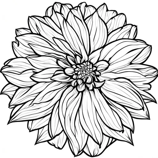 Prompt: Dahlia flower -- Cartoon -- isolated on white background 